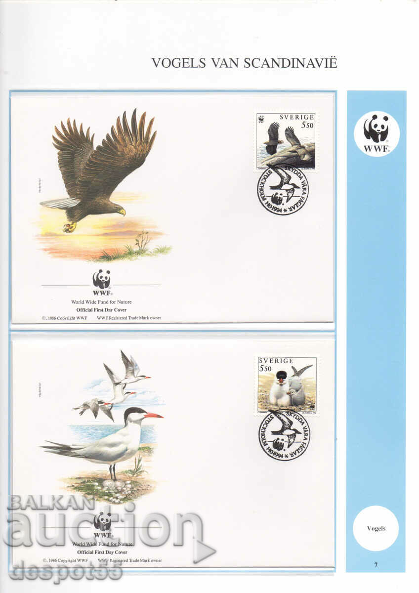 1994. Sweden. Birds. 4 envelopes.