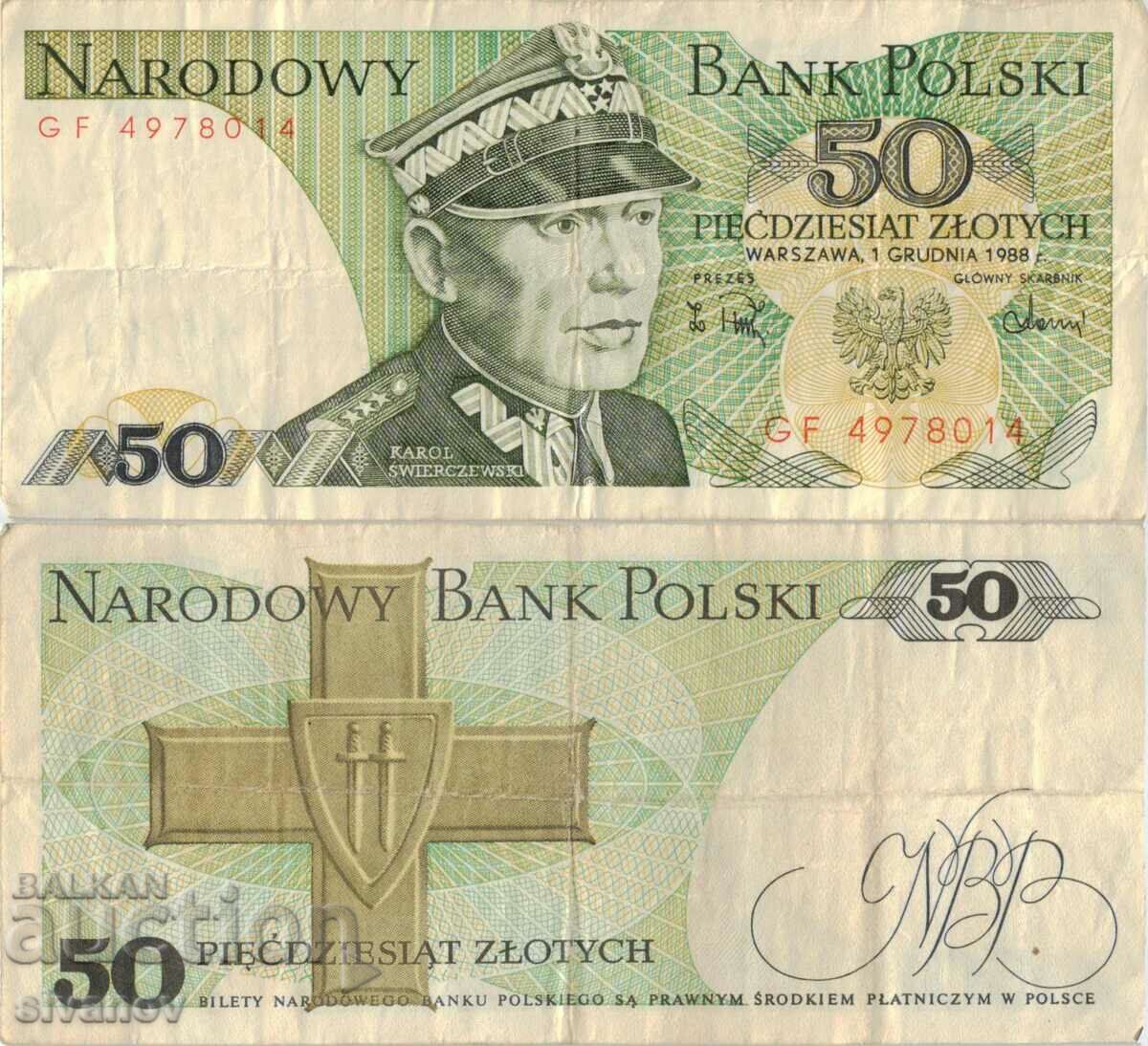 Poland 50 zloty 1988 banknote #5296