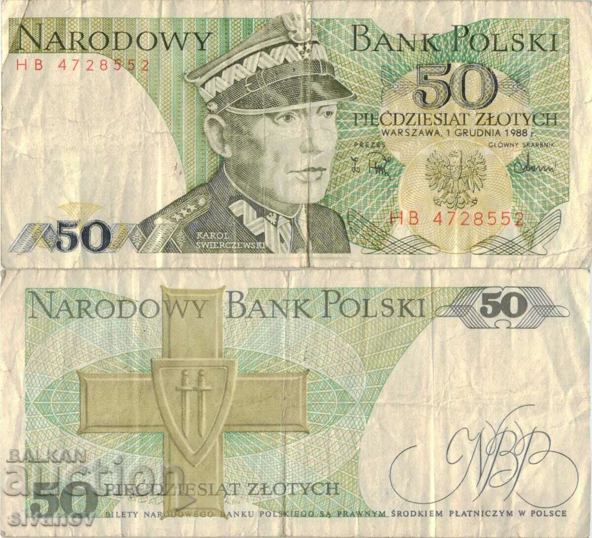 Poland 50 zloty 1988 banknote #5297