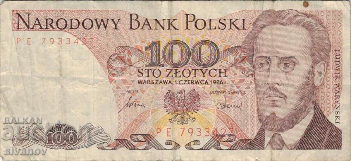 Poland 100 zloty 1986 banknote #5303 with price 0.99 BGN | € 0.51 Poland 100 zloty 1986 banknote #5303 with price 0.99 BGN | € 0.51