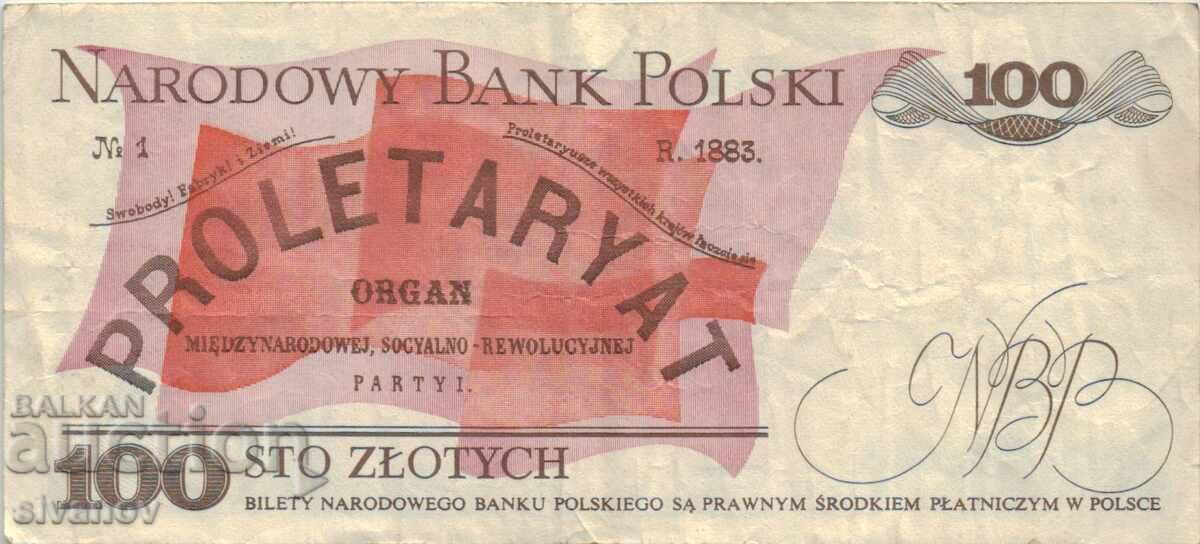 Auction Poland 100 zloty 1986 banknote #5304 Auction Poland 100 zloty 1986 banknote #5304