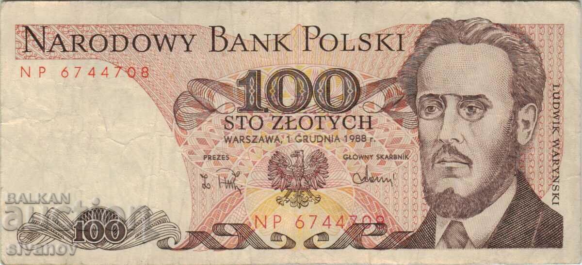 Poland 100 zloty 1988 banknote #5305 with price 0.99 BGN | € 0.51 Poland 100 zloty 1988 banknote #5305 with price 0.99 BGN | € 0.51