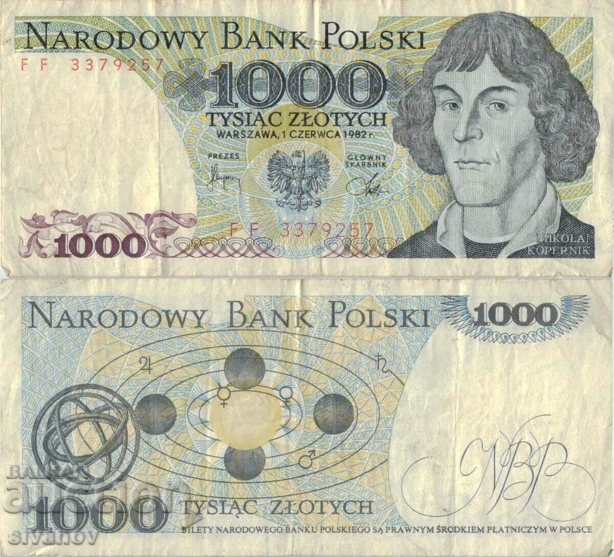 Полша 1000 злоти 1982 година банкнота #5315