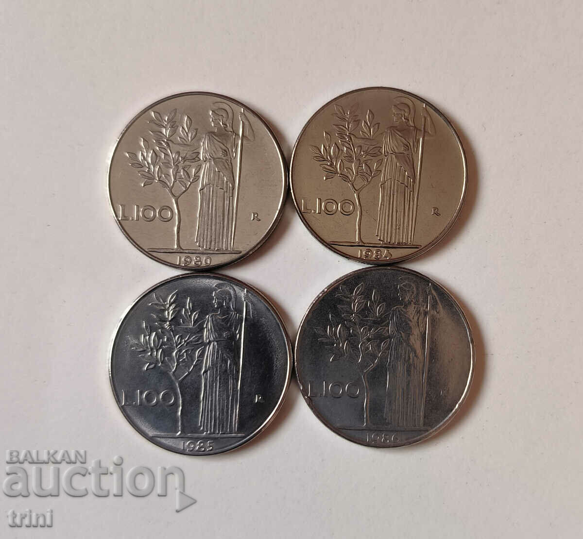 Italia lot 100 lire 1980, 1984, 1985 si 1986 anul a6