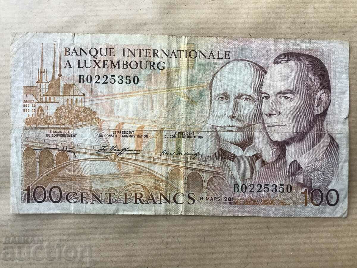 Λουξεμβούργο 100 φράγκα 1981