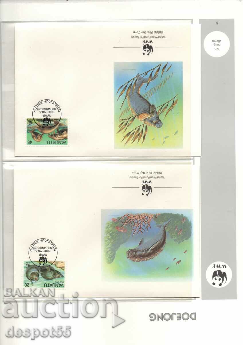 1988. Vanuatu. Endangered species - dugong. 4 envelopes. with price 8.50 BGN | € 4.35 1988. Vanuatu. Endangered species - dugong. 4 envelopes. with price 8.50 BGN | € 4.35