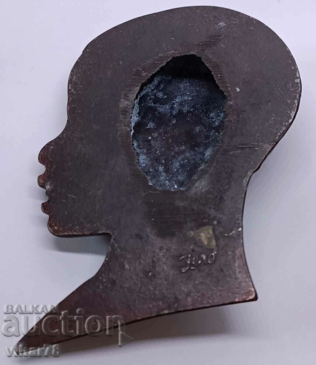 Παλιά μπρούτζινη φιγούρα τοίχου - 6