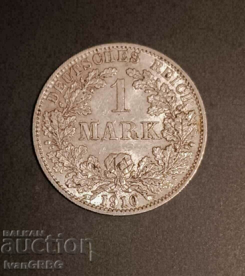 Auction 1 mark 1910 Germany SILVER Auction 1 mark 1910 Germany SILVER