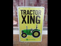 Metal plate John Deere Xing tractor John Deere plowing plow n