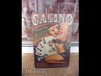 Τυχερά παιχνίδια μεταλλική πινακίδα Στοίχημα ρουλέτας πόκερ καζίνο ερωτική