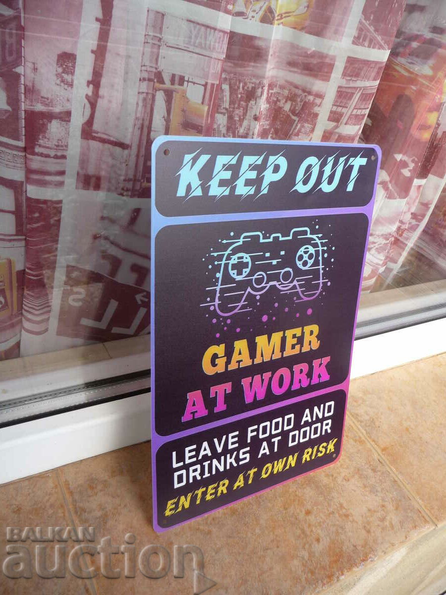 Метална табела надпис Не безпокойте геймъра играе риск игра с цена 18.00 лв. | € 9.20 Метална табела надпис Не безпокойте геймъра играе риск игра с цена 18.00 лв. | € 9.20