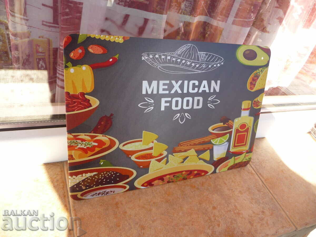 Metal plate Mexican food hot sauces peppers Mexico with price 18.00 BGN | € 9.20