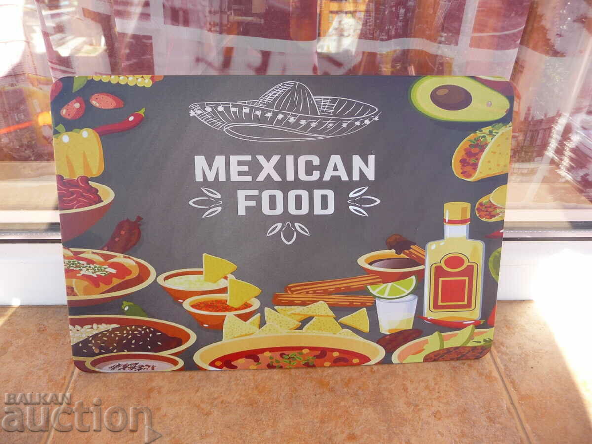 Μεταλλικό πιάτο Μεξικάνικο φαγητό καυτερές σάλτσες πιπεριές Μεξικό