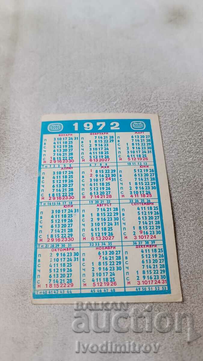 Calendar Sport TOTO Girl with a ball 1972 with price 0.75 BGN | € 0.38 Calendar Sport TOTO Girl with a ball 1972 with price 0.75 BGN | € 0.38