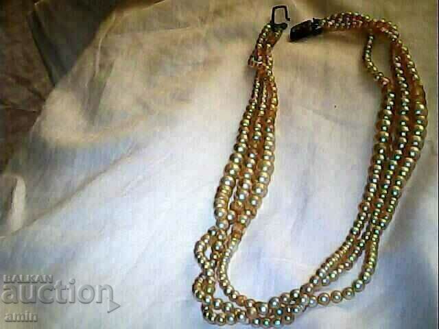 beautiful old 3 row glass necklace beautiful old 3 row glass necklace