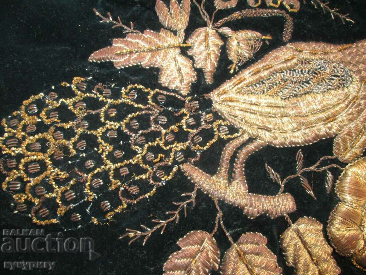 Old embroidery on velvet with gold tinsel cushion with price 185.00 BGN | € 94.59