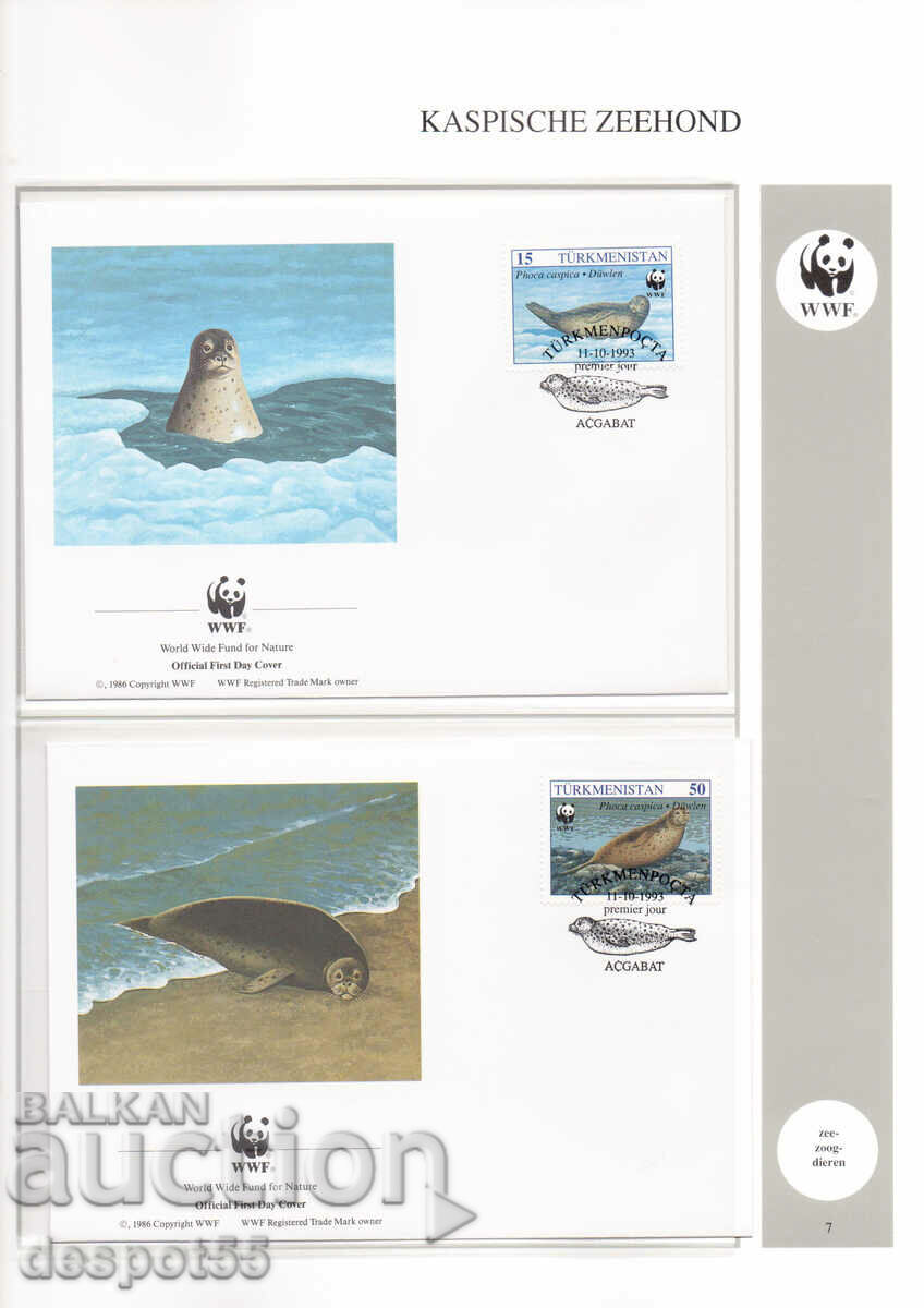 1993. Turkmenistan. Caspian seal. 4 envelopes.