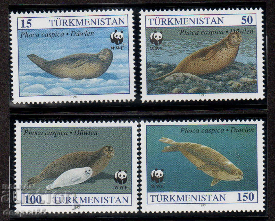 1993. Turkmenistan. Conservarea naturii - foca caspică.