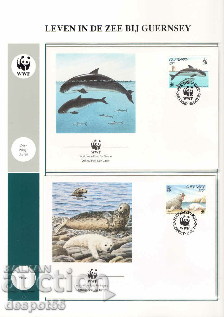 1990. Guernsey. WWF - Marine Life. 4 envelopes. with price 7.50 BGN | € 3.83 1990. Guernsey. WWF - Marine Life. 4 envelopes. with price 7.50 BGN | € 3.83