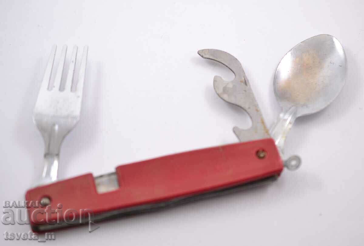 Auction Travel set fork, spoon and opener Auction Travel set fork, spoon and opener