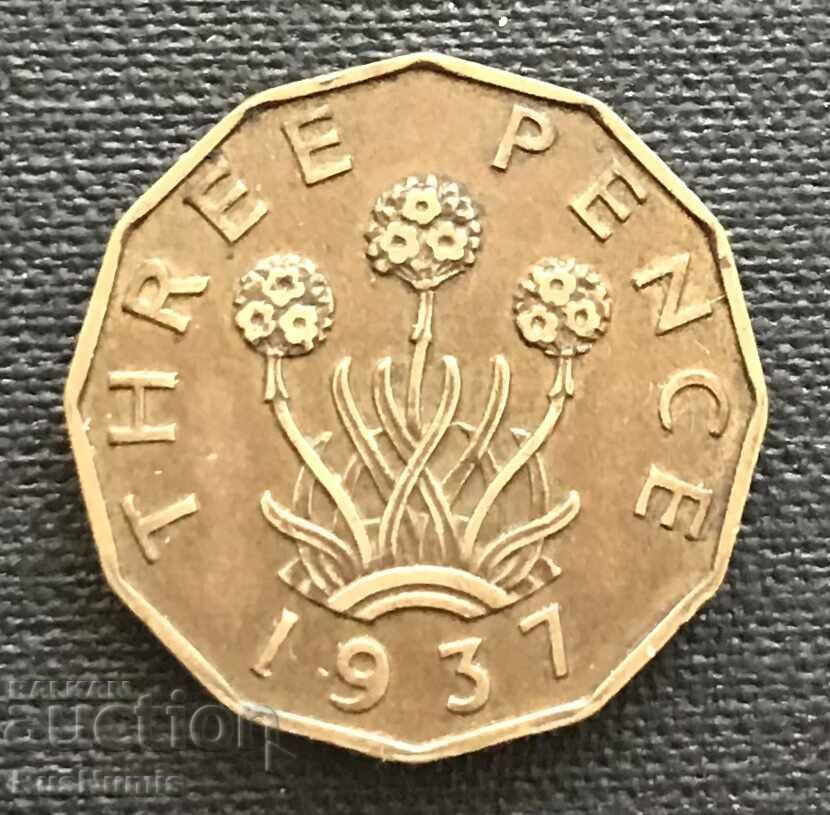 Μεγάλη Βρετανία. 3 πένες 1937