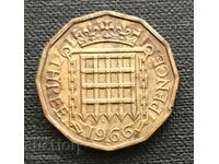 Great Britain. 3 pence 1966