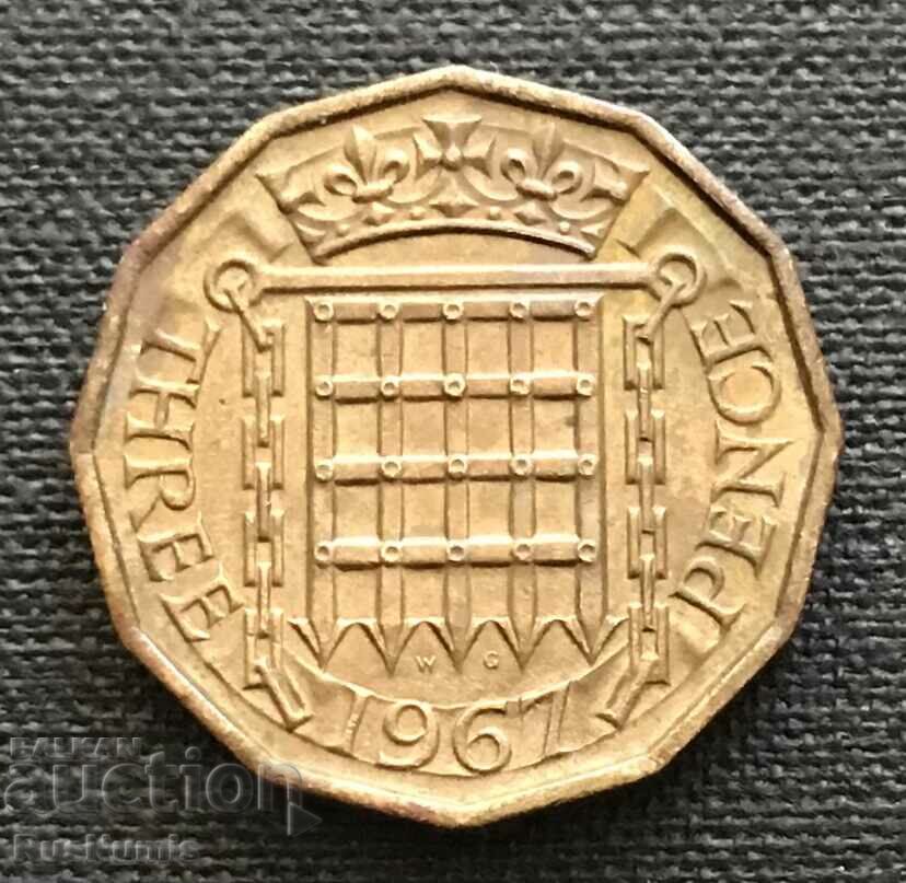 Great Britain. 3 pence 1967