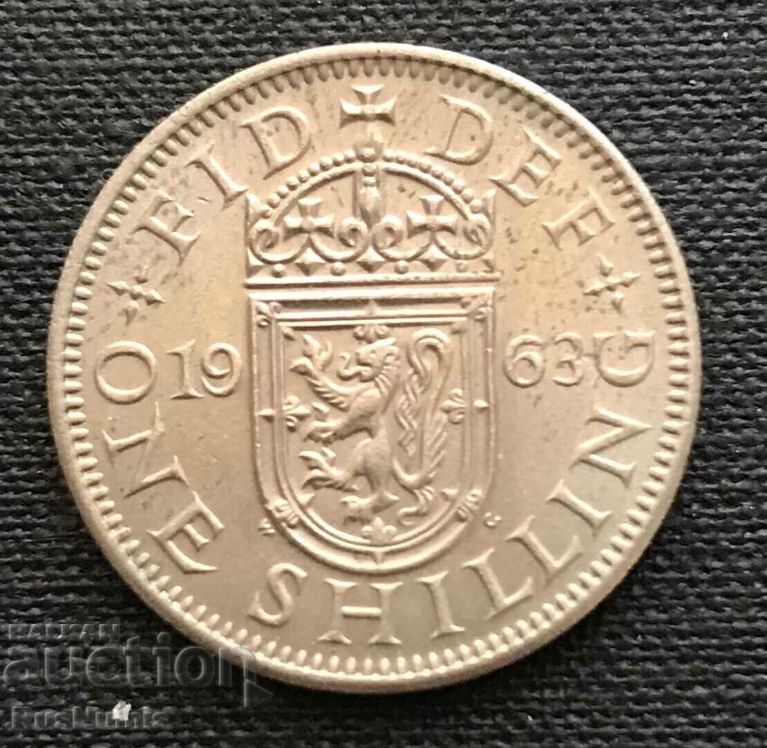 Great Britain. 1 Shilling 1963 Scottish Coat of Arms.