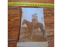 Old photo soldier, horse