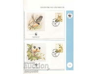 1990. Azores. Wildlife Fund - Birds. 4 envelopes.