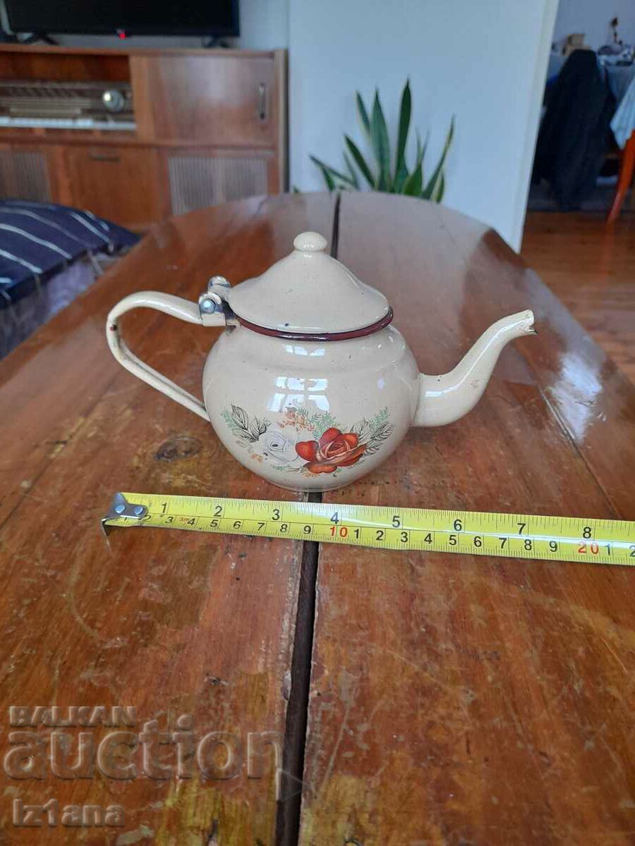 Auction Old enamel teapot Auction Old enamel teapot
