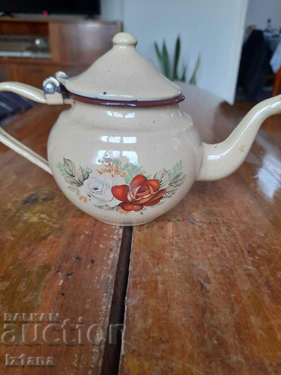 Delivery of Old enamel teapot Delivery of Old enamel teapot