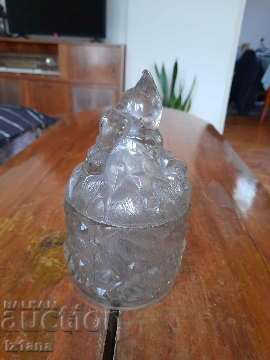 Livrarea Vechi vas de zahăr din sticlă