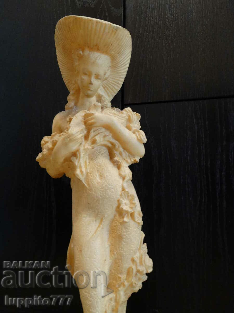 Sculpture female figure handmade from plaster and resin