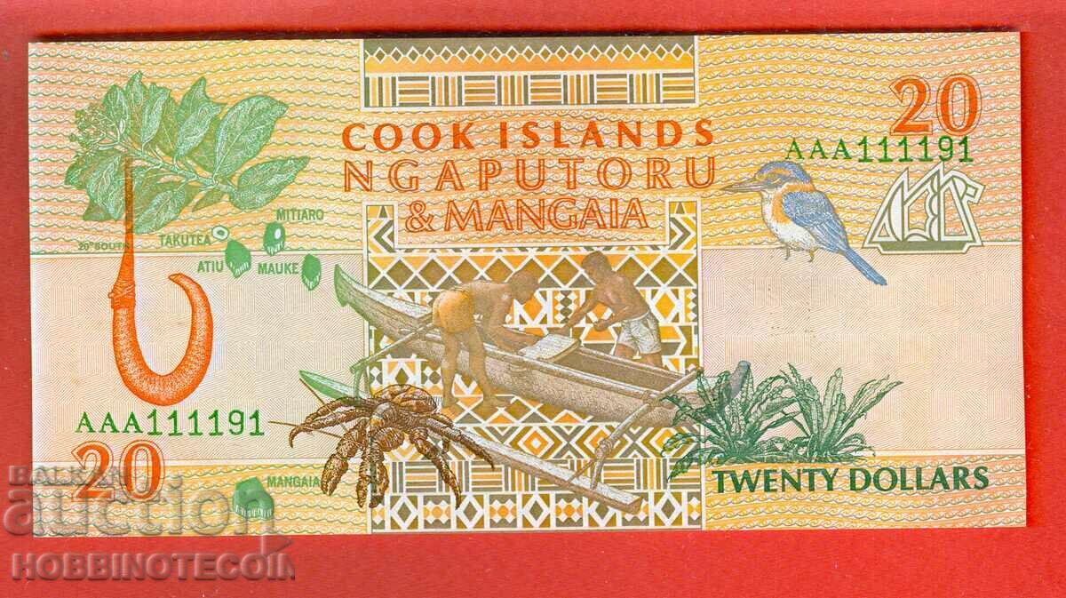 COOK ISLAND numărul de 20 USD 1992 #9 - AAA 111191 UNC