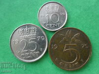 5, 10 and 25 cents 1979. Netherlands