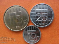 5, 10 și 25 de cenți 1998. Țările de Jos