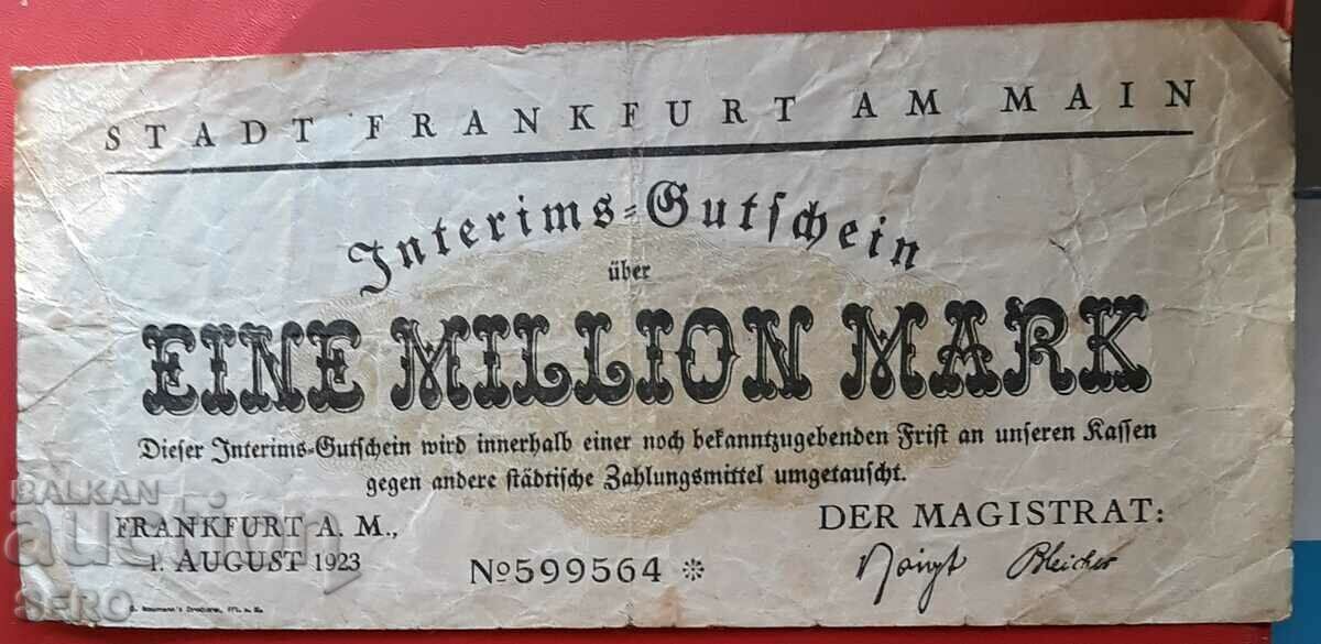 Banknote-Germany-Hessen-Frankfurt am Main-1 million marks 1923