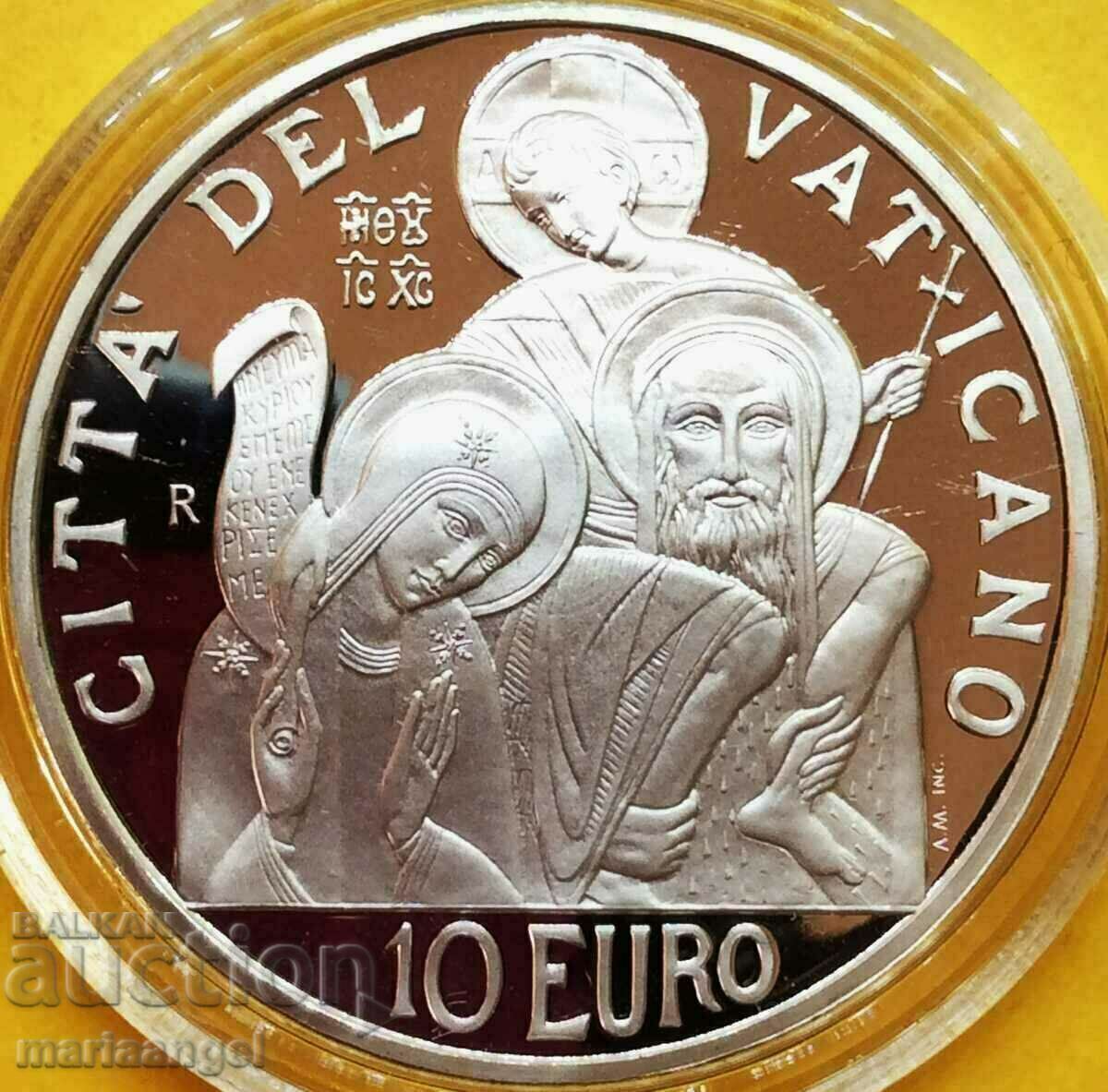 10 евро 2008 Ватикан Бенедикт XVI UNC PROOF сребро