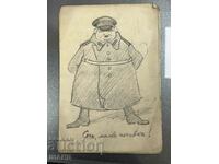 1941 Old Master Drawing Cartoon Caricature Cops Fat