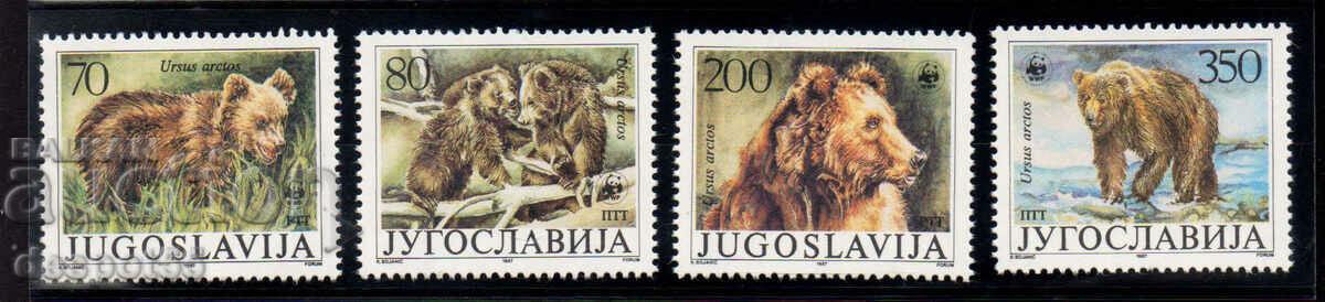 1988. Yugoslavia. Wildlife Fund - Brown Bears.