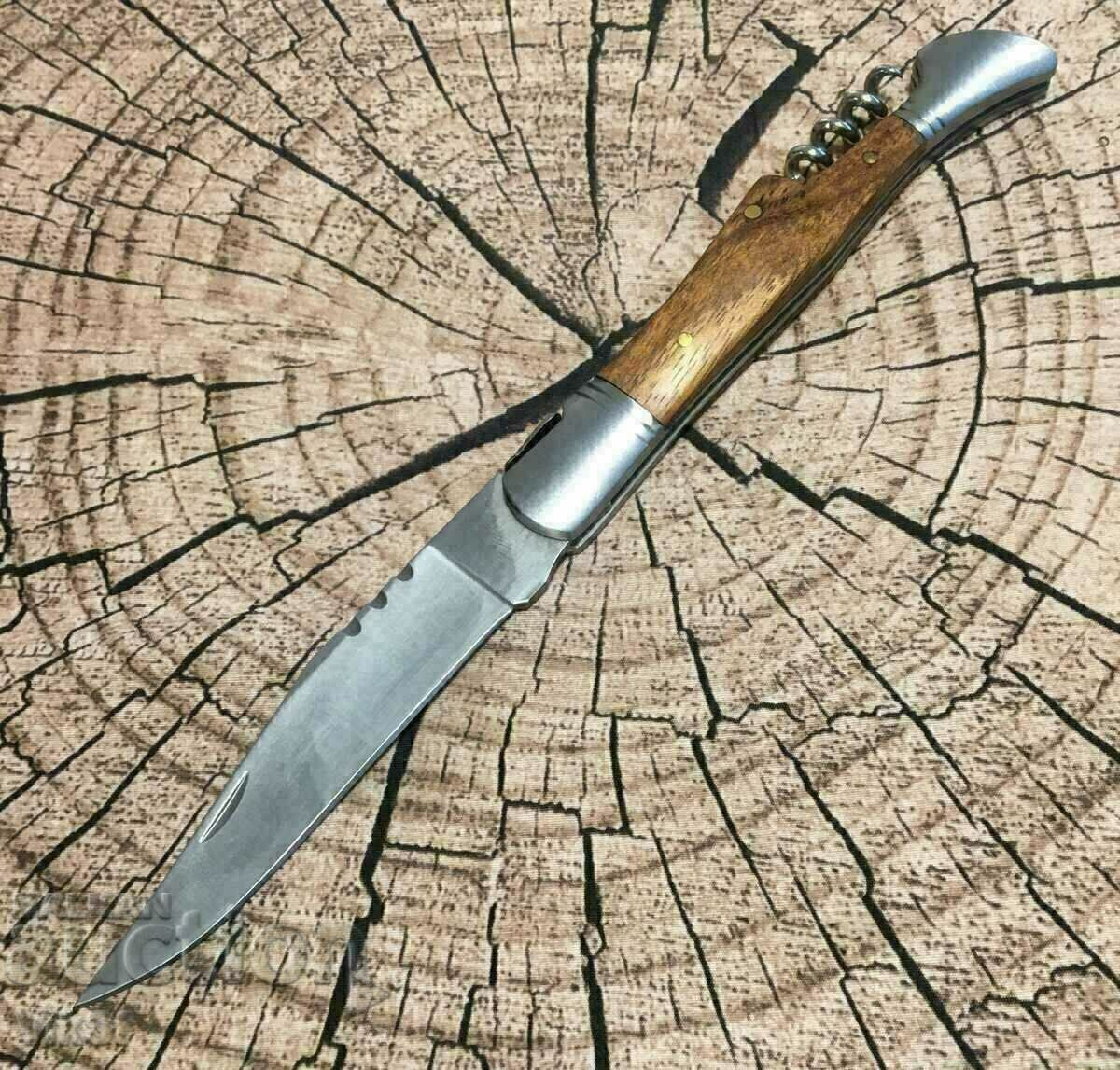 Сгъваем джобен нож с тирбушон 100х220