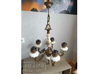 Old bronze and porcelain chandelier