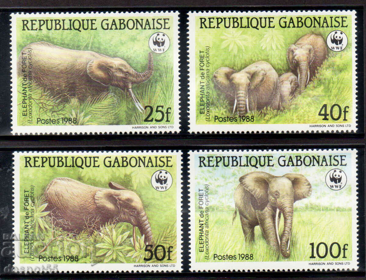 1988. Gabon. WWF - Elefant african.