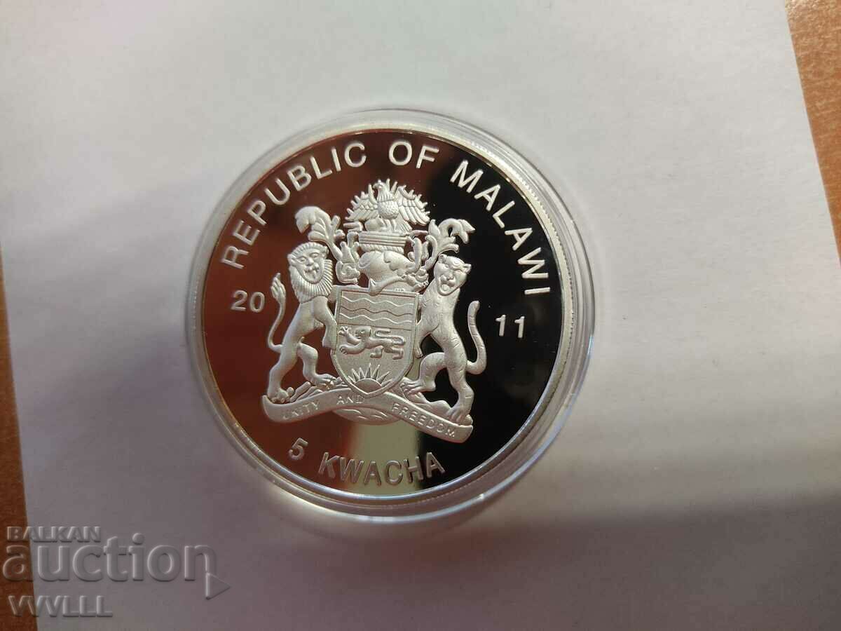 Delivery of 2011 5 Kwacha. Malawi. Coin with Bulgarian motif. Mintage 1000