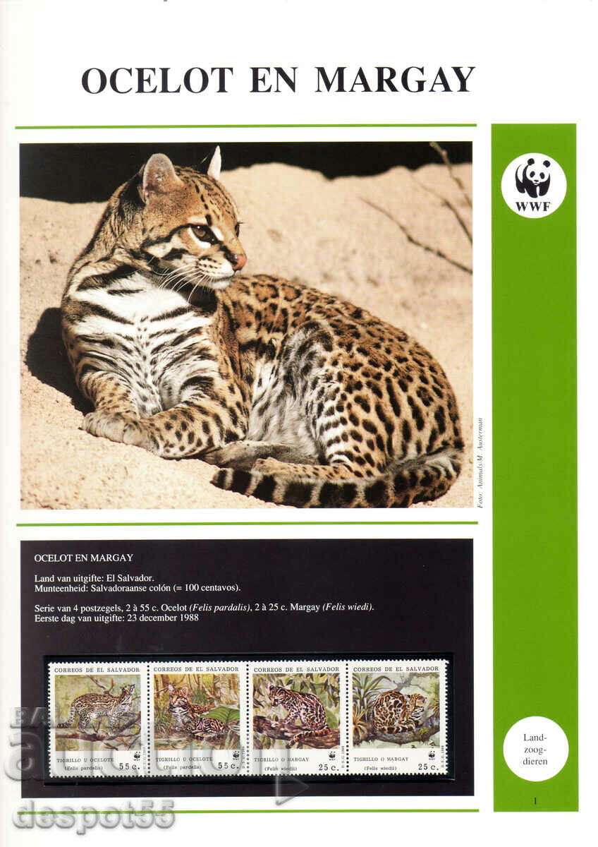 1988. Salvador. Endangered animals. Strip. with price 9.50 BGN | € 4.86 1988. Salvador. Endangered animals. Strip. with price 9.50 BGN | € 4.86