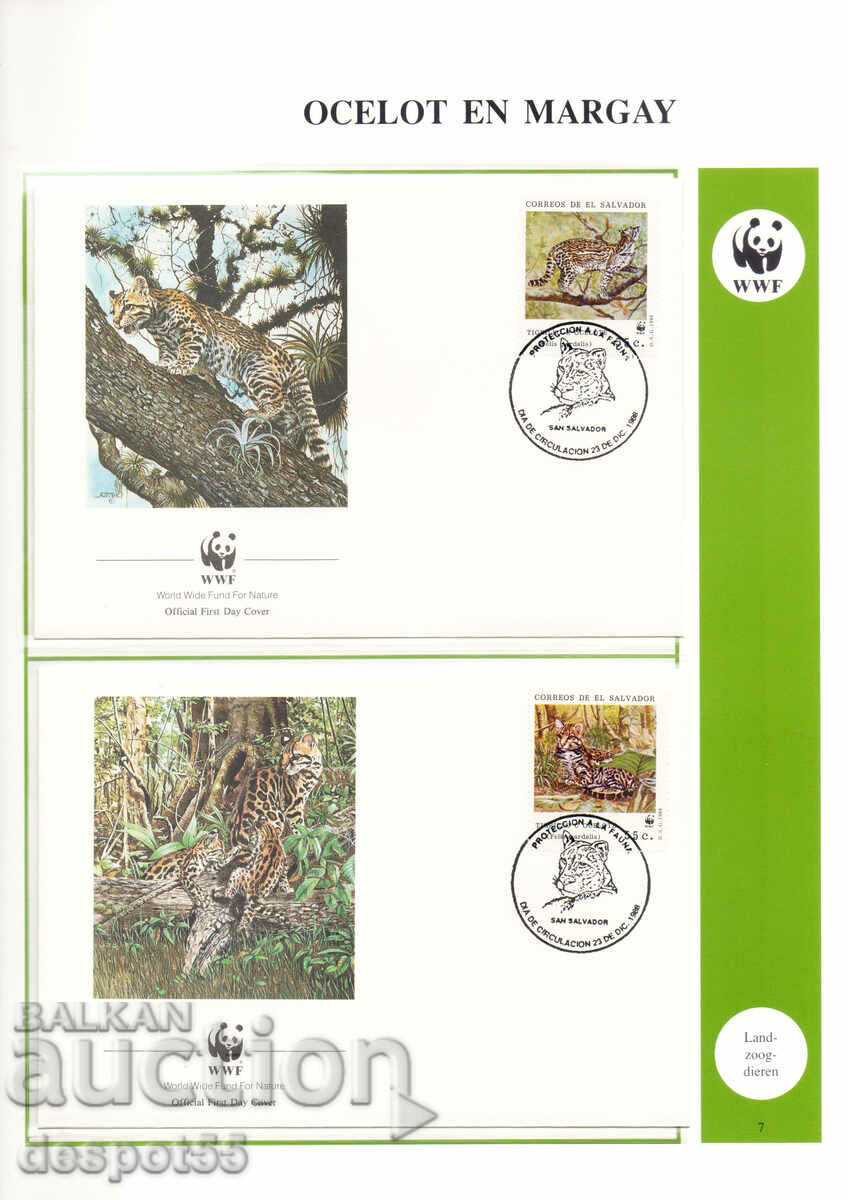 1988. Salvador. Endangered animals. 4 envelopes.