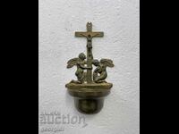 Religious brass wall sconce. #4853