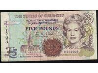 Guernsey 5 Pound 1996 Pick 56b Ref 2903