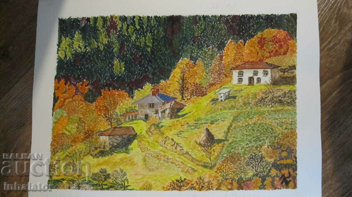 Watercolor - High in the Balkans - 36 - 25.5 cm